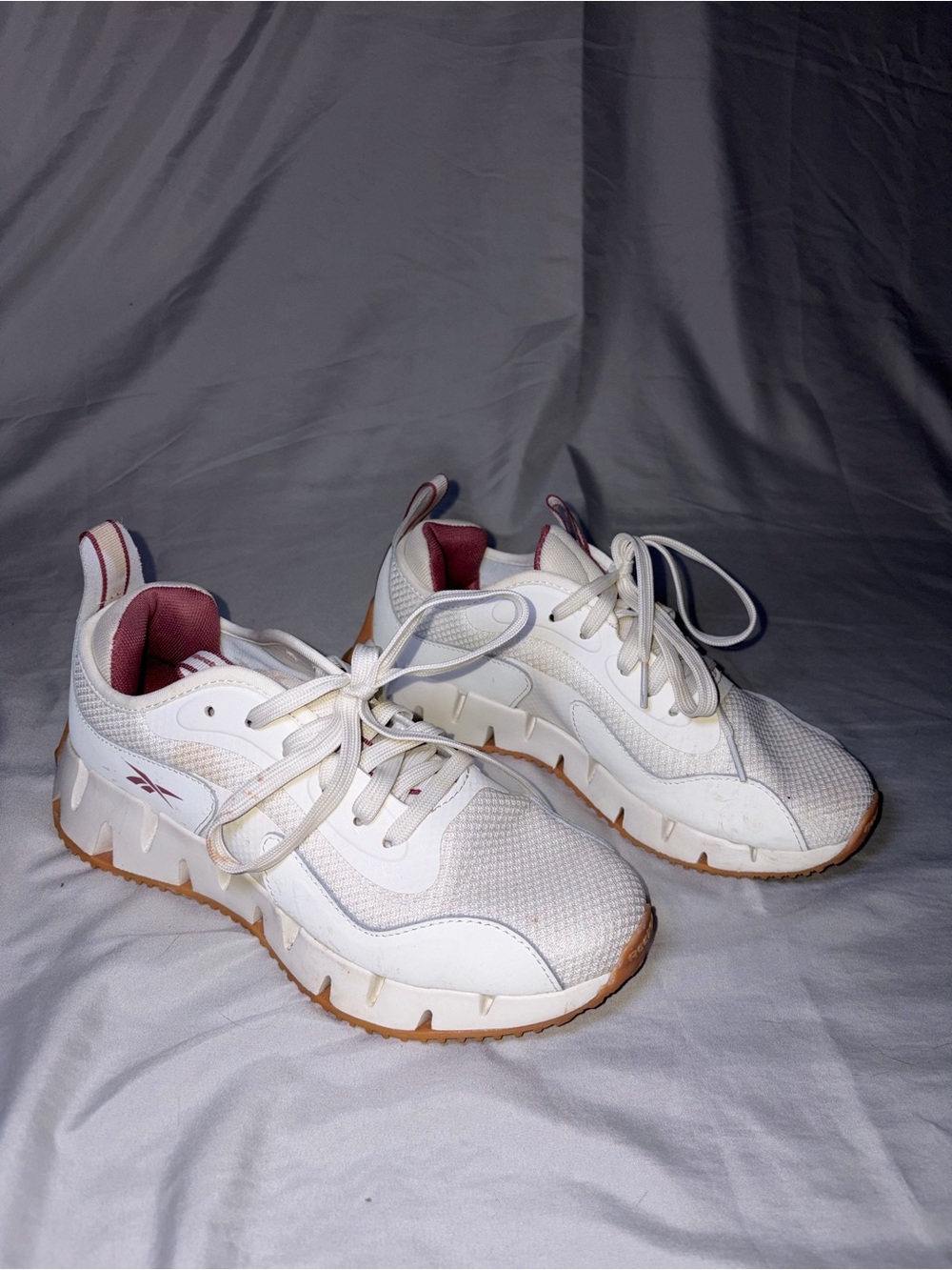Reebok White and Wine Casual Women's Sneakers